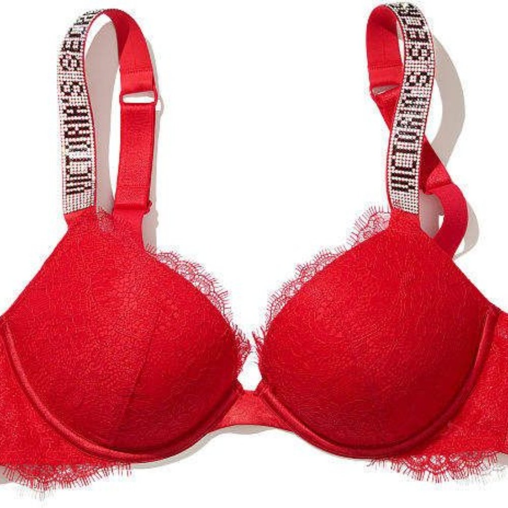 Pink VS shine strap bra